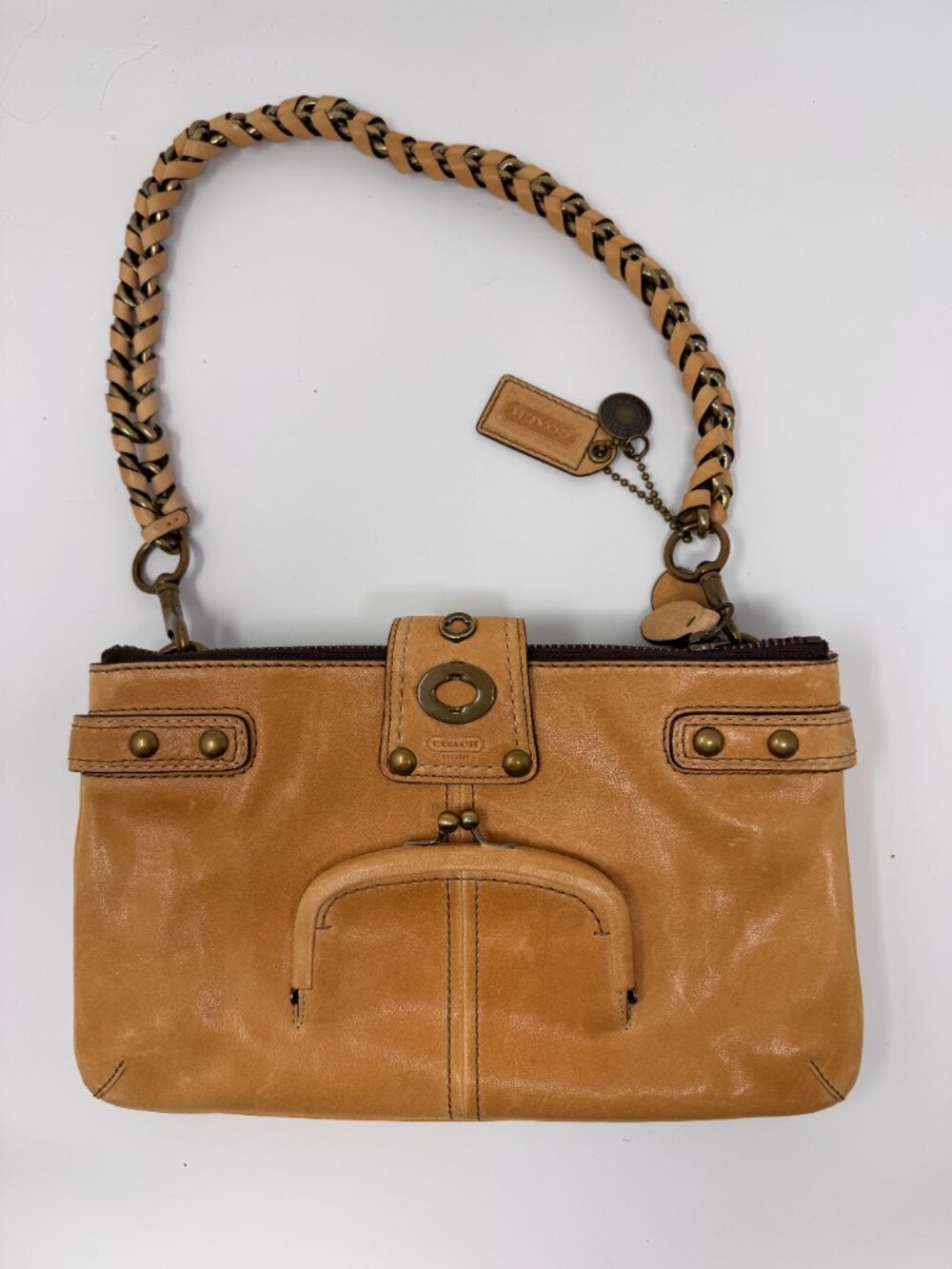 COACH Legacy Bridgit 65th Anniversary Leather Shoulder Bag Clutch 11" - Picture 2 of 6